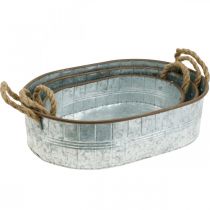 Artikel Plantekrukke med hanke, urteskål, arrangementsbund sølv, brun L39/35,5/32 cm H10/8,5/7 cm sæt med 3 stk.