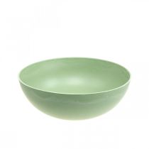 Dekorativ skål grøn pastel plast bordpynt fjeder Ø20cm