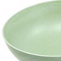Artikel Dekorativ skål grøn pastel plast bordpynt fjeder Ø20cm