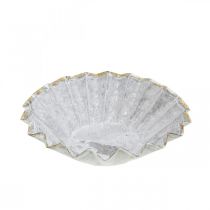 Kageform til udplantning, metaldekoration, bageforme med gulddekoration Ø16,5cm H4,5cm