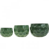 Artikel Dekorativ skål metalgrøn vintage planter Ø25 / 20,5 / 16,5 cm sæt med 3 stk