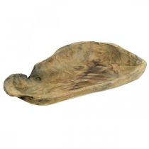 Dekorativ skål Paulownia træ, borddekoration, plantekasse L34cm H5cm