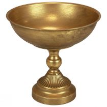 Skål med fod dekorativ metalskål guld Ø25,5cm H24cm