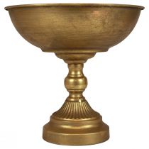 Skål med fod dekorativ metalskål guld Ø25,5cm H24cm