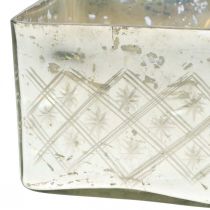 Artikel Glaskrukke med låg shabby glasdekoration champagne 14×14×14,5cm