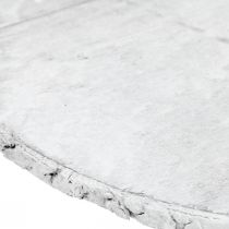 Artikel Dekorativ træskive med bark hvid coaster krydsfiner Ø20cm