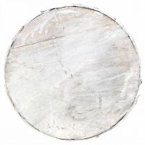 Artikel Dekorativ træskive med bark hvid coaster krydsfiner Ø20cm