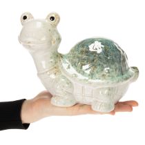 Artikel Keramikskildpaddefigur som blikfang i opholdsstuen, dekorativ figur, 22 cm