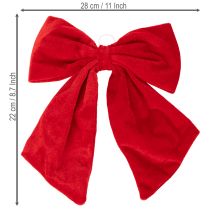 Artikel Rød dekorativ sløjfe som juledekoration, 28 cm, 3 stk.