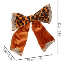 Artikel Dekorativ sløjfe med dyreprint leopardmønster 20 cm 3 stk.