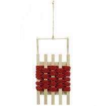 Artikel Dekorativ kane juleslæde i træ L42×B17×H12cm