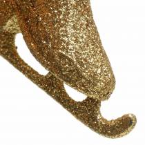 Artikel Juletræspynt skøjte guld, glitter 8cm 12stk