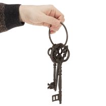 Artikel Dekorativ nøglering, antikt nøgledesign, som et nostalgisk boligtilbehør, 27 cm