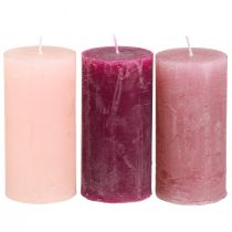 Artikel Smalle søjlelys Pink Berry 3 farver 50x100mm 12 stk