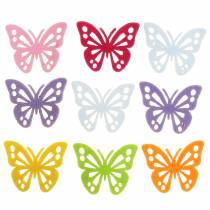 Filt sommerfuglbord dekoration Assorteret 3,5 × 4,5 cm 54 stykker Forskellige farver