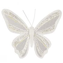 Artikel Sommerfugle dekoration fjer sommerfugl look 15x13cm 2 stk