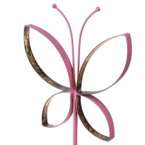 Artikel Butterfly Metal Dekorativ Stand Fuchsia Guld H29cm 2 stk