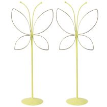 Artikel Butterfly metal dekorationsstativ grøn guld H29cm 2 stk