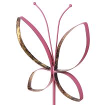 Artikel Sommerfugl Metal Dekoration Spring Fuchsia Guld H35cm 2 stk