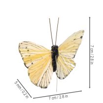 Artikel Dekorative sommerfugle på tråd til farverig bordpynt, 7 cm, 12 stk.