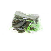 Artikel Dekorativ bøjle sommerfugl grøn glitter 8cm 12 stk