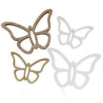 Artikel Træsommerfugl hvid/naturlig 3cm - 4,5cm 48 stk
