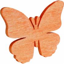 Artikel Sommerfugle til drys Dekorativ sommerfugletræ orange, abrikos, brun 72stk