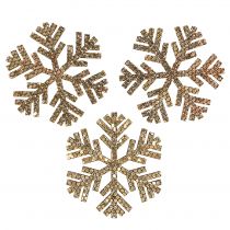 Artikel Snowflake guld julepynt Ø4cm 48st
