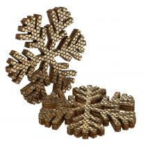 Artikel Snowflake guld julepynt Ø4cm 48st