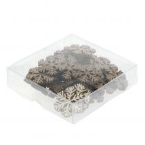 Artikel Snefnug guld juledekoration Ø4cm 48 stk