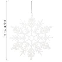 Artikel Snefnugdekoration til ophængning vinterdekoration hvid 30 cm 3 stk.