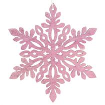 Snefnug træ 8-12cm pink/hvid 12stk.
