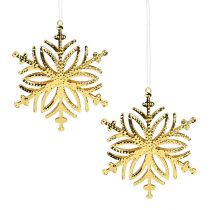 Metal snefnug guld 10cm 4 stk