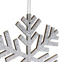 Snowflake sølv til hængende Ø8cm - Ø12cm 9stk