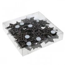 Artikel Dekorative stjerner lilla træstjerner snefnug selvklæbende 4cm blanding 36 stk.