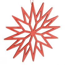 Artikel Snefnug dekoration træ træ dekorationer orange 15cm 8 stk