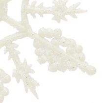 Artikel Snefnug dekoration hvid glitter iskrystaller 10cm 12 stk