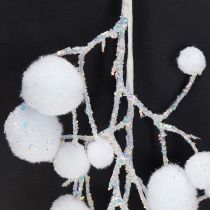 Artikel Snefnugdekorationsgrene til ophængning af glitter 30 cm 2 stk.
