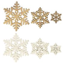 Artikel Snefnug Trædekoration Hvid Naturlig 3/5/7cm Assorteret 36 stk