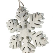 Artikel Træ snefnug hvid-grå sort. 7-12 cm 6 stk