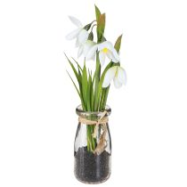 Artikel Vintergækker kunstige i glas kunstige blomster hvide 22,5cm 2stk