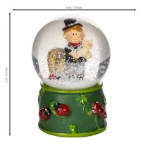 Artikel Heldigvis snekugle med skorstensfejerfigur, 4 cm, 3 stk.
