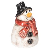 Artikel Snemandsfigur med rødt tørklæde, juledekoration, 10 cm