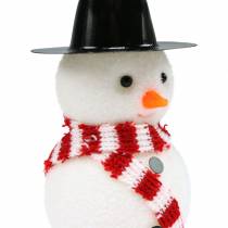 Artikel Juletræspynt snemand med hat til ophæng H8cm 12stk