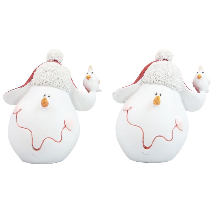 Artikel Bordpynt juledekoration snemand med hat H13cm 2stk