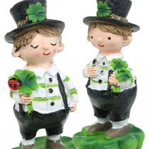 Artikel Skorstensfejer med kløver, stik til nytårsaften, lykkebringer, St Patrick's Day L27cm 4 stk.