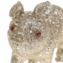 Dekorativ svinglitter champagne 10 cm 8stk