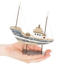 Artikel Skibsdekoration, maritim stil, træ med stativ, 20 cm