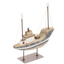 Artikel Skibsdekoration, maritim stil, træ med stativ, 20 cm