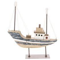 Artikel Skibsdekoration, maritim stil, træ med stativ, 20 cm
